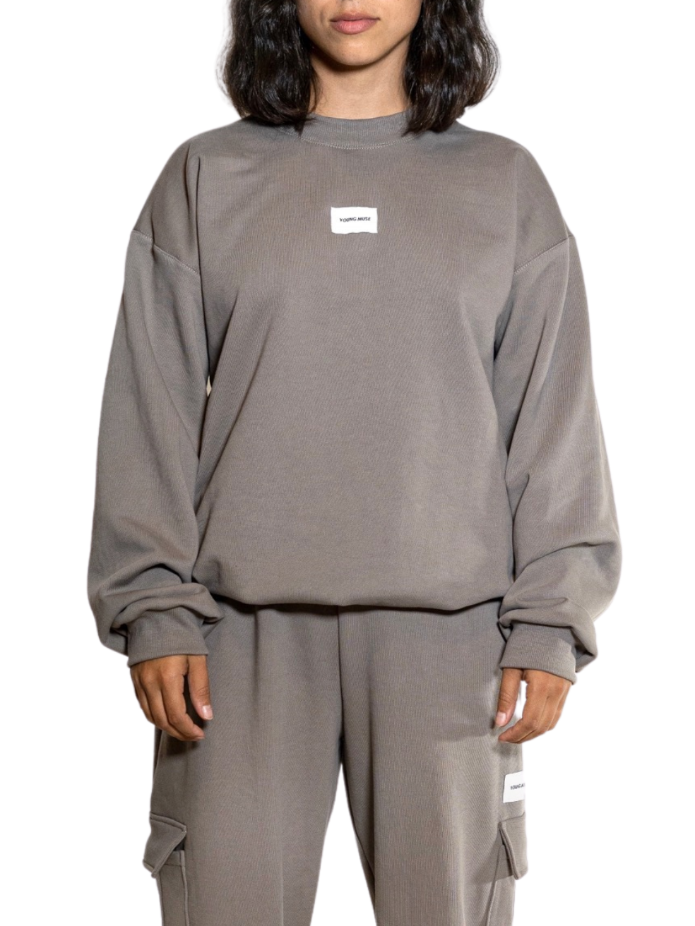Logo French Terry Crewneck in Graphite