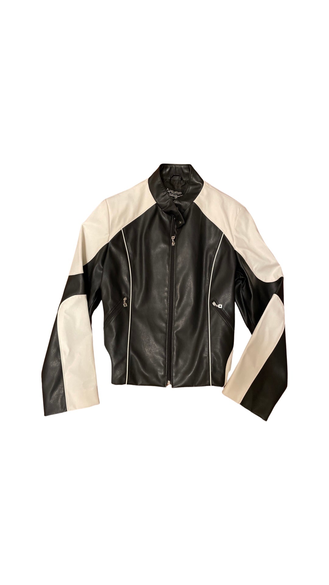 Ying Yang Y2k moto faux leather jkt